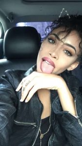sexy selfie with tongue out
