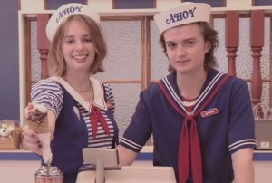 robin and steve at scoops ahoy in stranger things