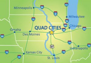 map of the midwest that shows quad cities vocabulario en inglés
