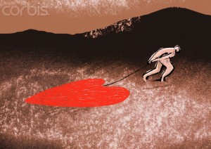 Man Dragging a Heavy Heart