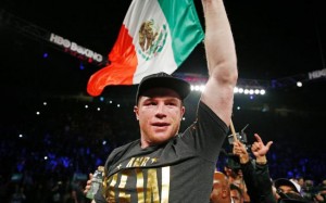 canelo celebrating victory over cotto landing