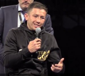 ggg talking to the press after the fight