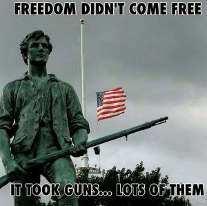 freddom didn't come free. it took guns. lots of them.