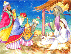 the three wise men giving gifts to baby jesus vocabulario en inglés