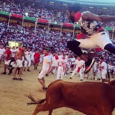 nfl star josh norman jumped over a bull in pamplona
