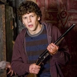 columbus with a gun from the movie zombieland