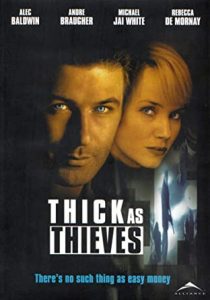 poster for thick as thieves starring alec baldwin and rebecca de mornay vocabulario en inglés